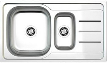 картинка Кухонная мойка ZIGMUND & SHTAIN RECHTECK 860D.8 Linen (сифон)  в  интернет-витрине сети магазинов бытовой техники "ЮСТ" в г. Пенза