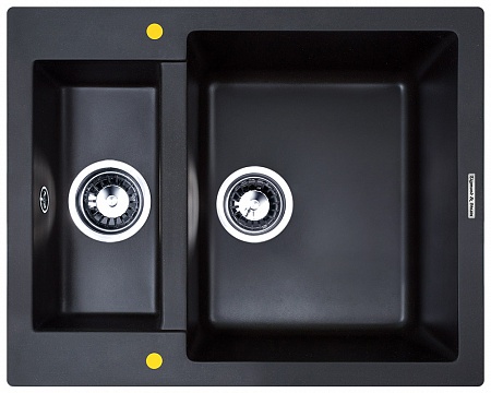 картинка Кухонная мойка ZIGMUND & SHTAIN RECHTECK 600.2 черный базальт 2 чаши   в  интернет-витрине сети магазинов бытовой техники "ЮСТ" в г. Пенза