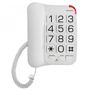 картинка Проводной телефон Texet TX-201 белый в  интернет-витрине сети магазинов бытовой техники "ЮСТ" в г. Пенза